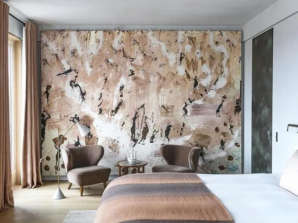 Modern Abstract Art Wallpaper | Beige-Gray Hand-Painted Texture Artistic Background Wall Mural