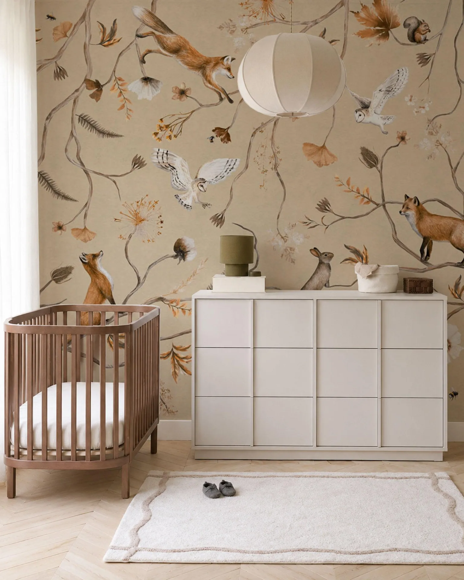 Forest Secret · Hand-painted Animal Nature Wallpaper