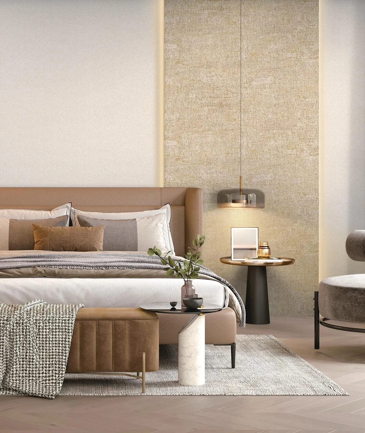 Natural Linen Texture Wallpaper · Warm Beige Fabric Texture Series